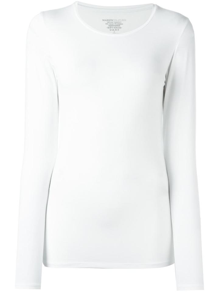 Majestic Filatures Round Neck T-shirt, Women's, Size: 3, White, Spandex/elastane/viscose