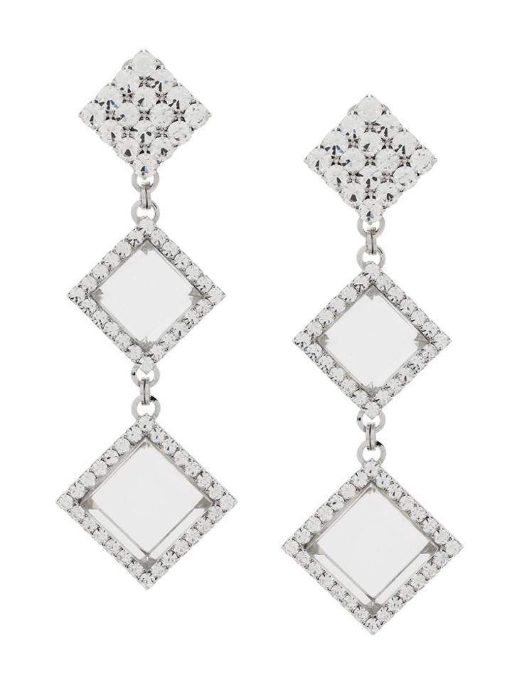 Alessandra Rich Faba Drop Earrings - Silver