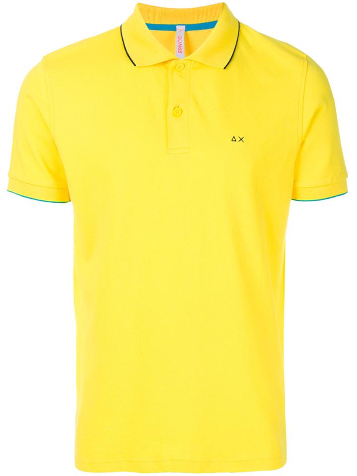 Sun 68 Logo Embroidered Polo Shirt - Yellow & Orange