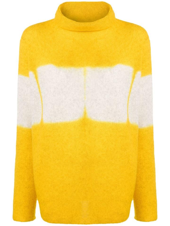 Suzusan Cashmere Two-tone Sweater - Yellow