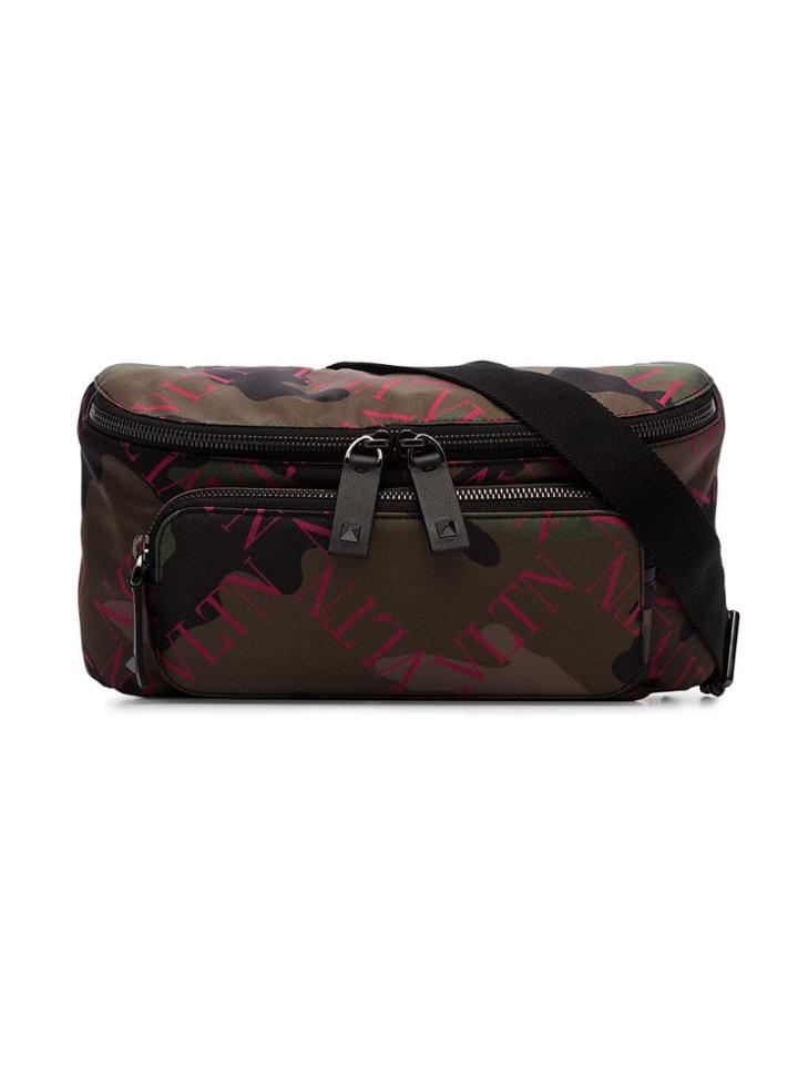 Valentino Military Pink Logo Grid Print Camouflage Cross-body Bag -