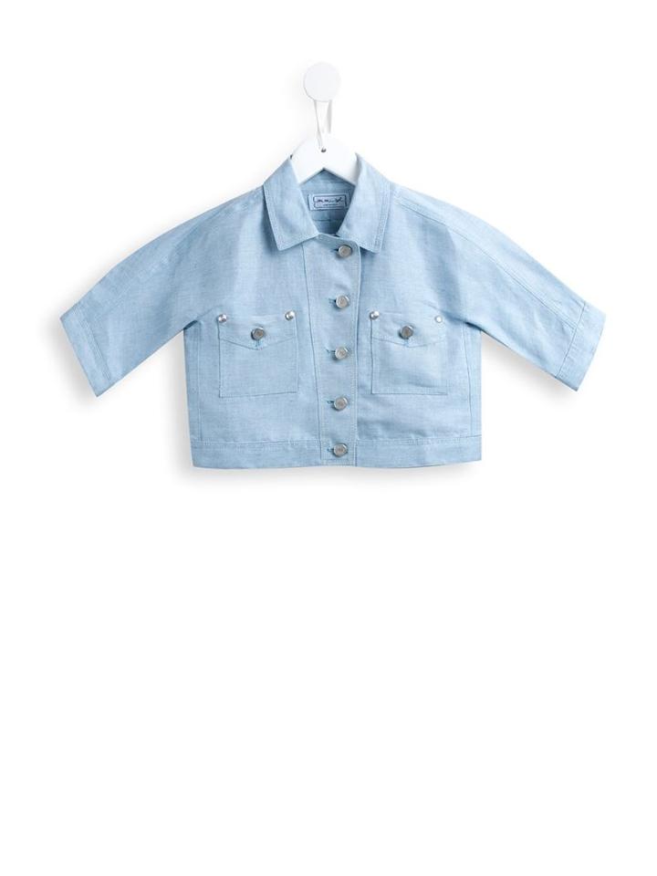 Mi Mi Sol Cropped Jacket, Girl's, Size: 8 Yrs, Blue