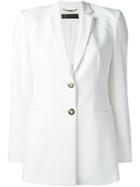 Versace Classic Blazer, Women's, Size: 42, White, Cotton/polyamide/spandex/elastane/spandex/elastane