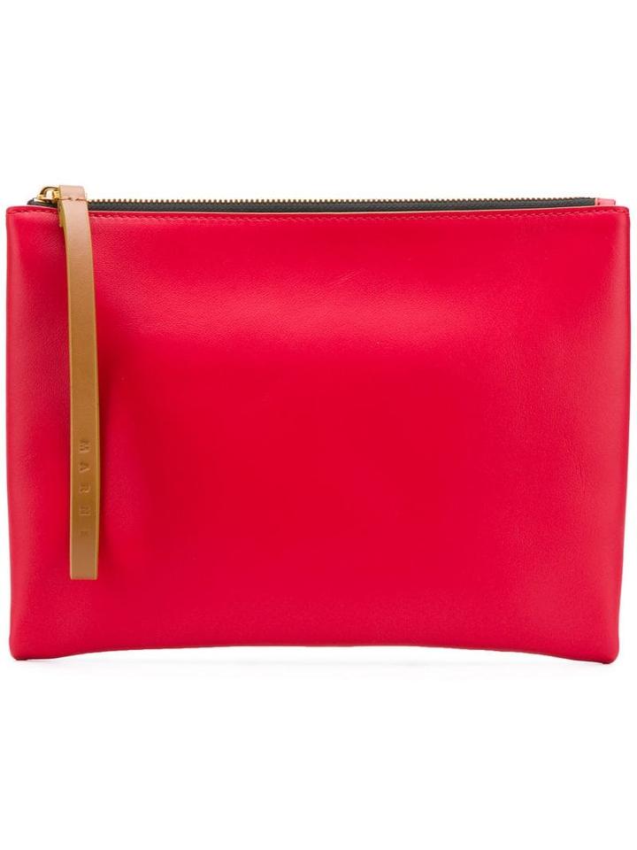 Marni Colour Block Pouch - Red
