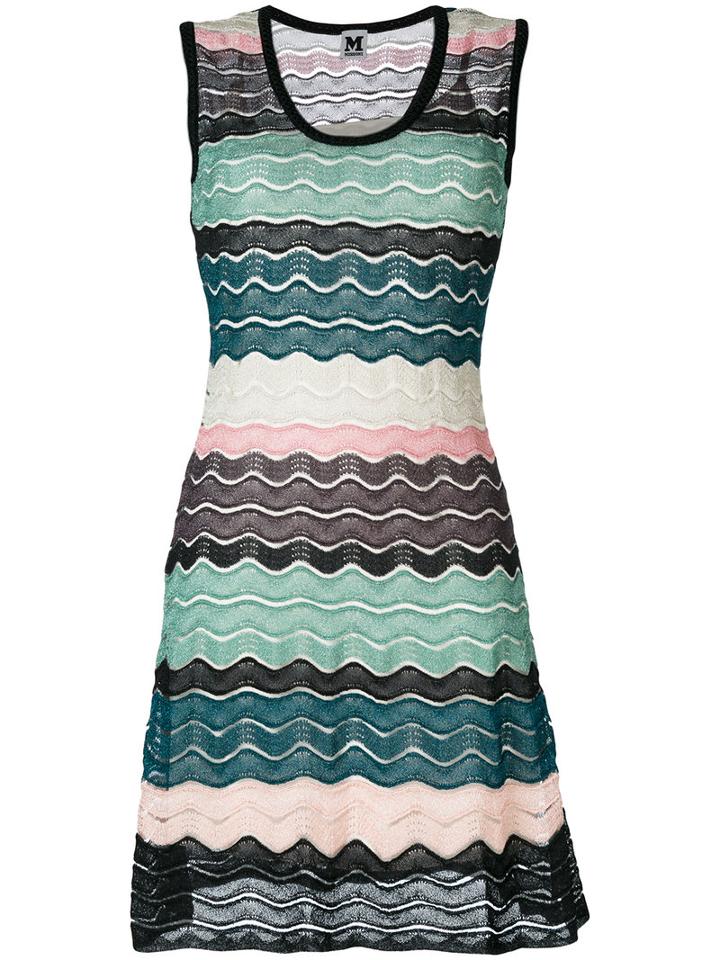 M Missoni - Knit Wave (blue) Panel Dress - Women - Polyamide/polyester - 42, Polyamide/polyester