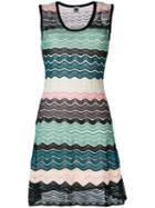M Missoni - Knit Wave (blue) Panel Dress - Women - Polyamide/polyester - 42, Polyamide/polyester