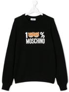 Moschino Kids Teen Teddy Logo Sweatshirt - Black