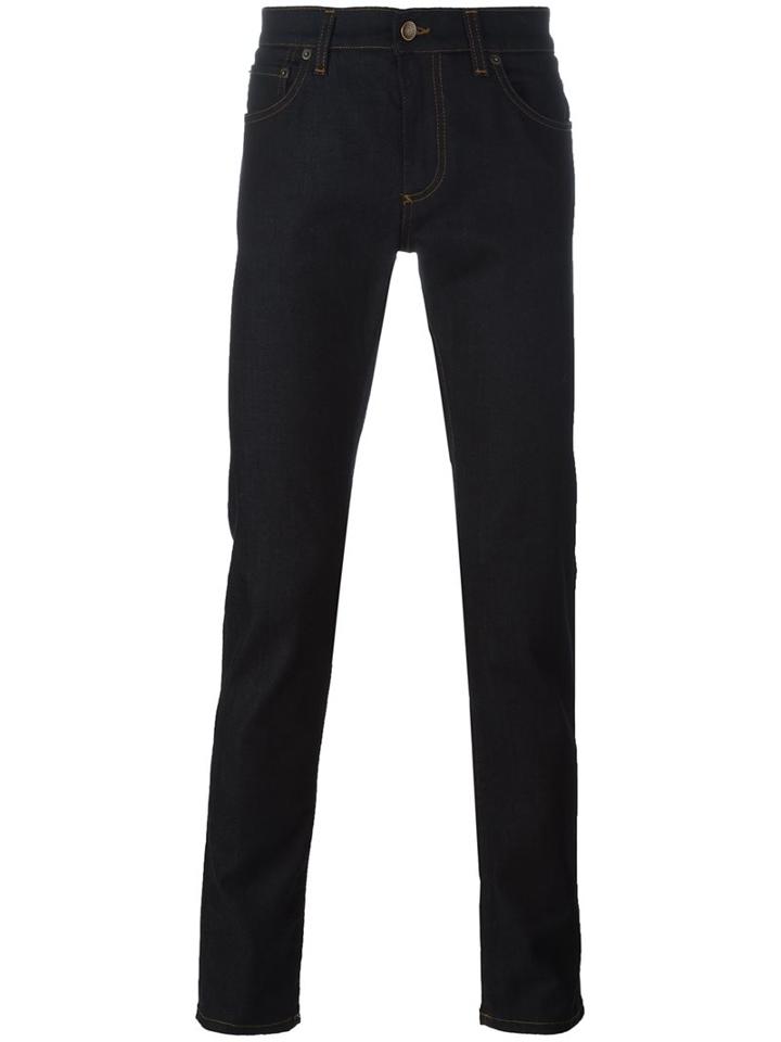 Dolce & Gabbana Slim Fit Jeans, Men's, Size: 52, Blue, Cotton/spandex/elastane/copper/polyester