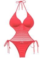 Amir Slama Cut Out Detail Swimsuit - Vermelho