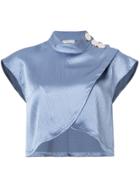 Rachel Comey Cropped Wrap Blouse - Blue