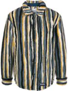 Napa By Martine Rose Striped Faux Shearling Shirt Jacket - Blue