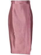 Martha Medeiros Jacquard Judith Pencil Skirt - Nude & Neutrals