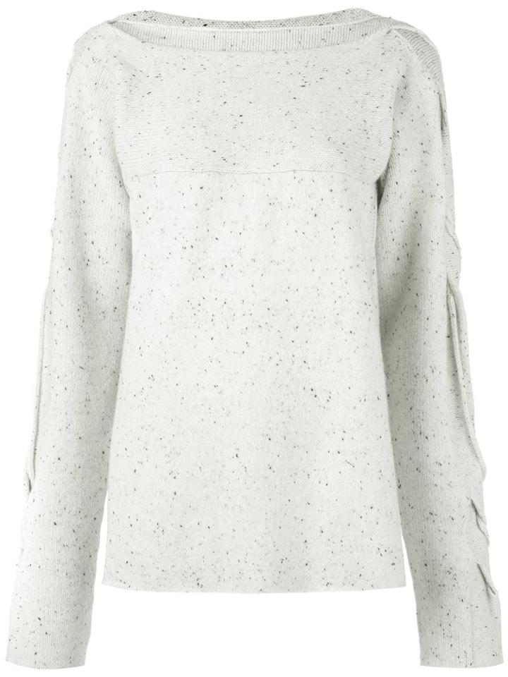 Ports 1961 Split Sleeve Detail Jumper, Women's, Size: Small, Nude/neutrals, Virgin Wool