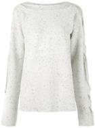 Ports 1961 Split Sleeve Detail Jumper, Women's, Size: Small, Nude/neutrals, Virgin Wool