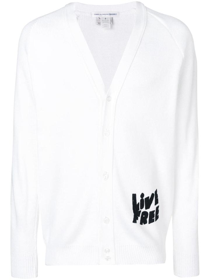 Comme Des Garçons Shirt Live Free Cardigan - White