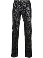 Versace Baroque Print Slim-fit Jeans - Black