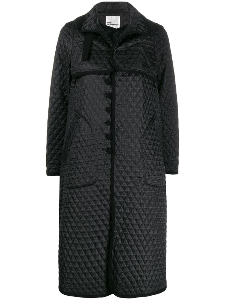 Comme Des Garçons Noir Kei Ninomiya Diamond Quilted Coat - Black