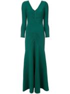 Tadashi Shoji Ribbed Detail Long Dress - Green