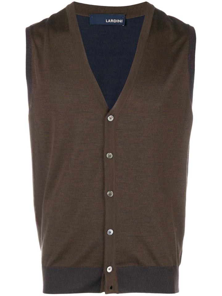 Lardini Sleeveless Cardigan - Brown