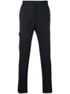 Versace Tapered Pinstriped Trousers - Black