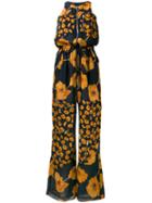 Paul Smith - Floral Print Zipped Jumpsuit - Women - Silk - 42, Blue, Silk