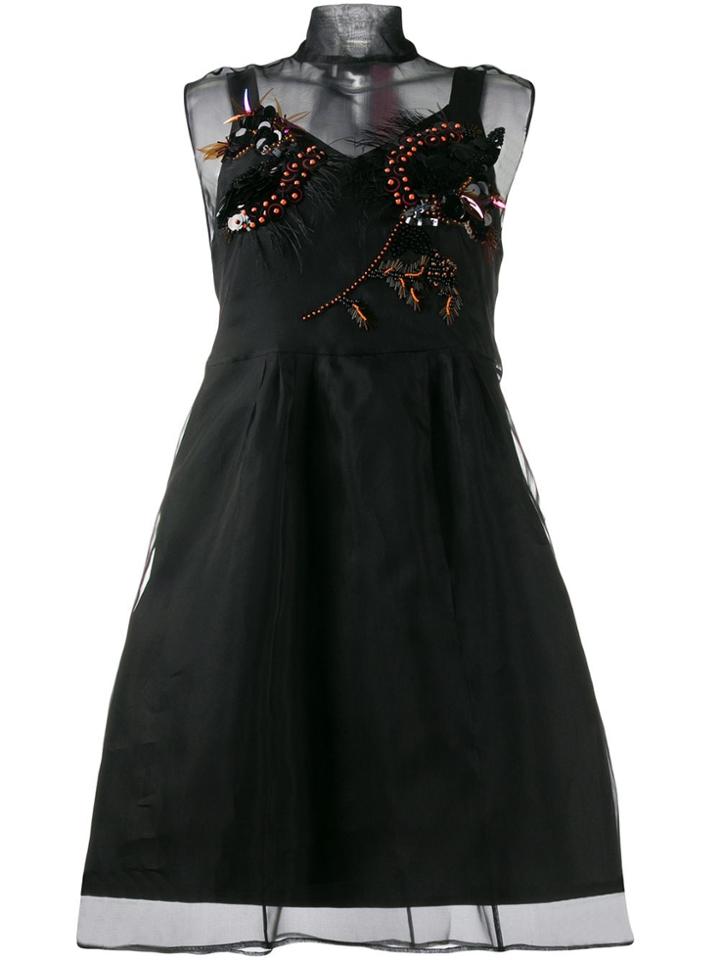 Dorothee Schumacher Tulle Embellished Cocktail Dress - Black