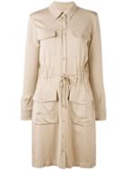 Button Up Shirt Dress - Women - Rayon/other Fibers - 40, Nude/neutrals, Rayon/other Fibers, Boutique Moschino