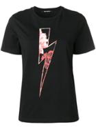 Neil Barrett Roses Lightning Bolt T-shirt - Black