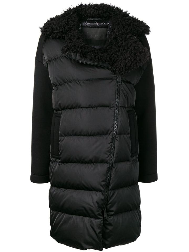 Herno Shearling Trim Puffer Jacket - Black