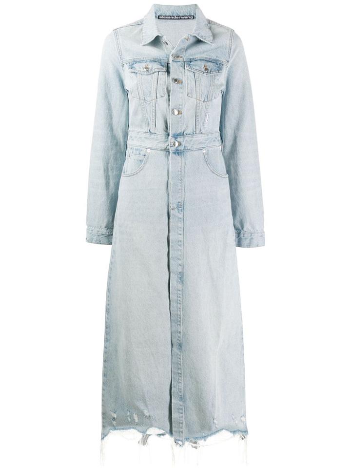 Alexander Wang Long Length Denim Coat - Blue