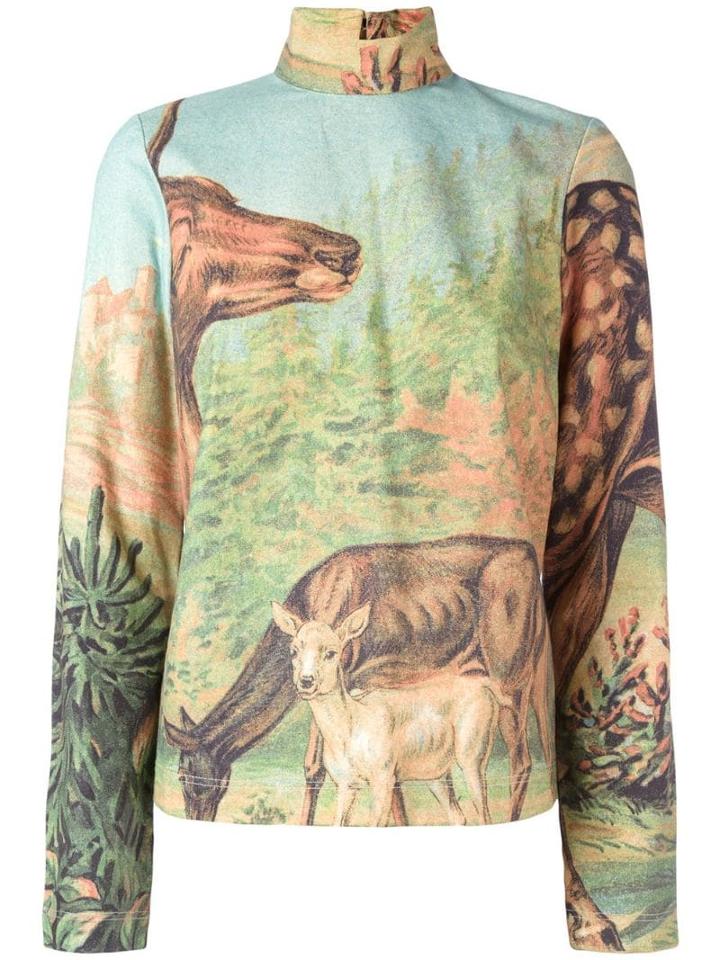 Walter Van Beirendonck Pre-owned Deer Print Top - Multicolour
