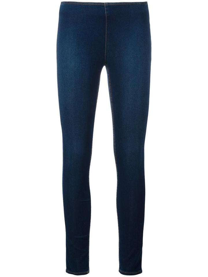 Love Moschino Cropped Super Skinny Jeans, Women's, Size: 38, Blue, Cotton/polyamide/spandex/elastane