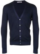 Pierre Balmain Ribbed Sleeve Cardigan - Blue