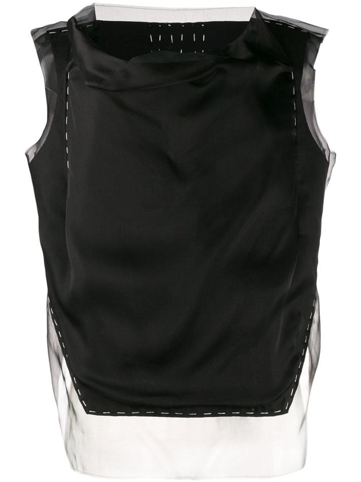 Maison Margiela Cowl-neck Raw Chiffon Blouse - Black