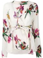 Etro - V-neck Wrap Blouse - Women - Silk - 42, White, Silk