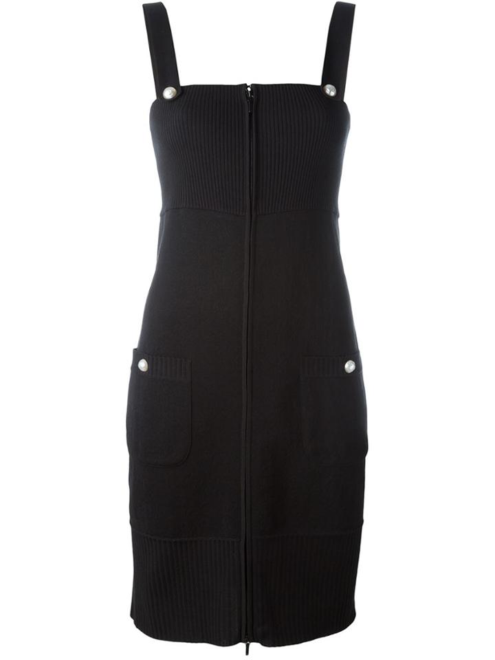 Chanel Vintage Fitted Knit Dress - Black