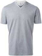 Brunello Cucinelli V-neck T-shirt, Men's, Size: Medium, Grey, Cotton