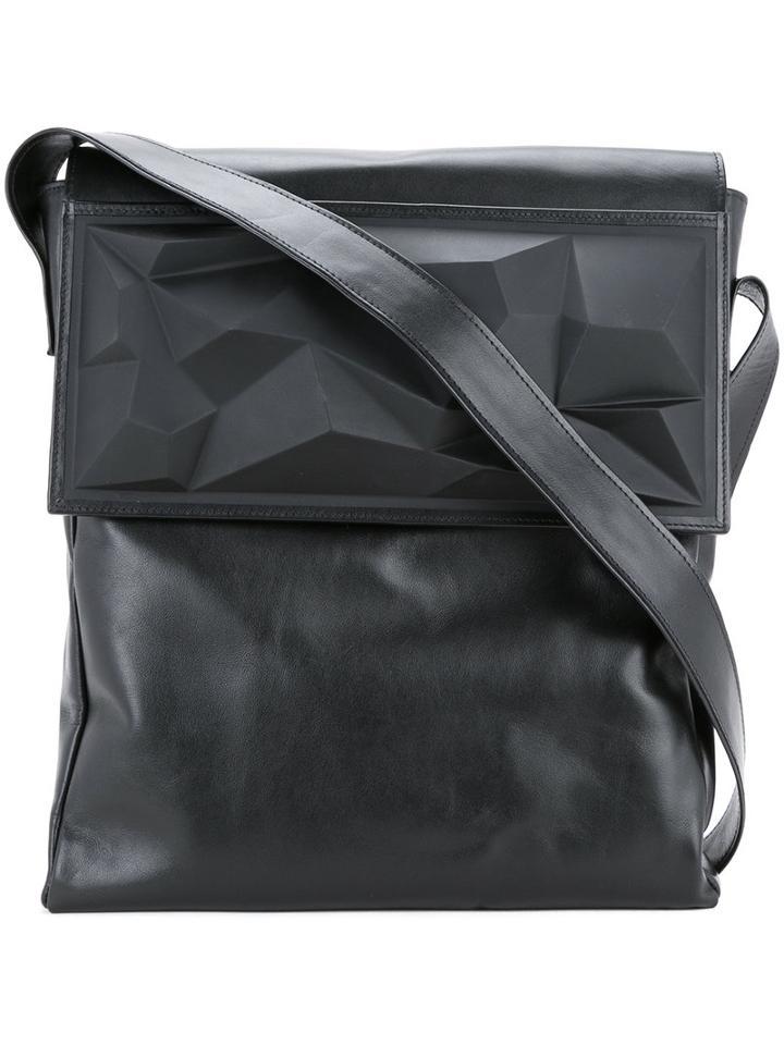 Lamat - Foldover Top Shoulder Bag - Women - Wood/calf Leather - One Size, Black, Wood/calf Leather