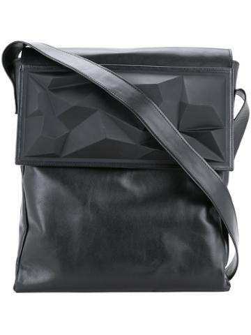 Lamat - Foldover Top Shoulder Bag - Women - Wood/calf Leather - One Size, Black, Wood/calf Leather
