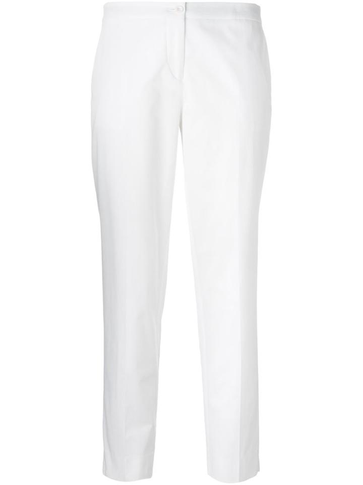 Etro Cropped Trousers, Women's, Size: 44, White, Cotton/spandex/elastane