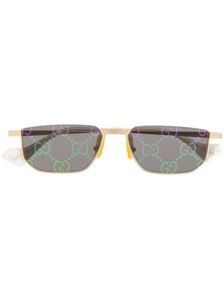 Gucci Eyewear Gg Motif Lensed Sunglasses - Gold
