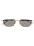 Gucci Eyewear Gg Motif Lensed Sunglasses - Gold