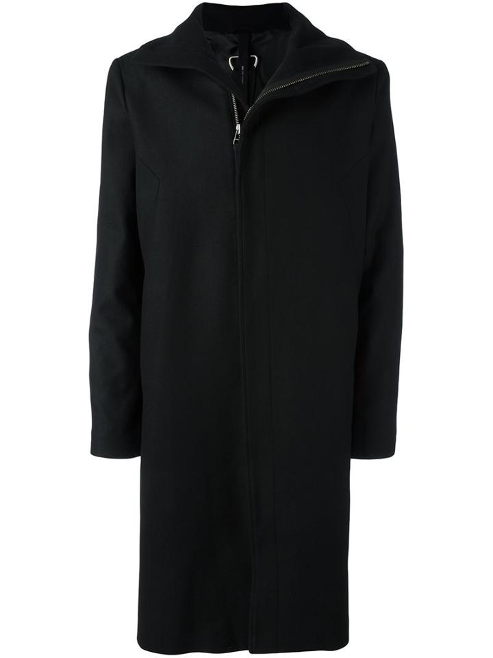 Army Of Me Zipped Mid Coat, Men's, Size: Large, Black, Viscose/wool