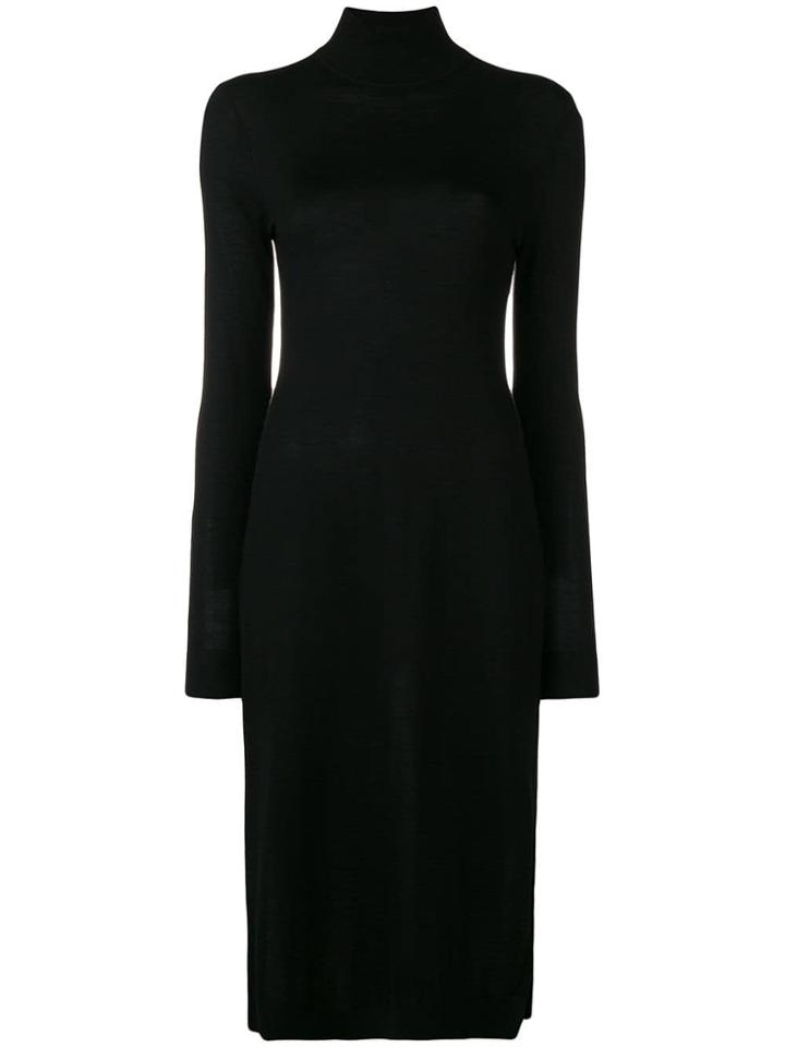 Pringle Of Scotland Roll Neck Fitted Dress - Black