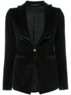Tagliatore Single Button Blazer, Women's, Size: 42, Green, Cotton/cupro