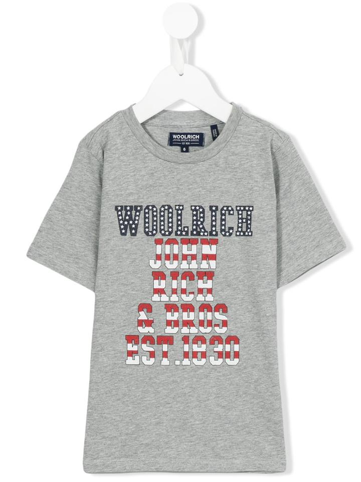 Woolrich Kids Printed T-shirt, Boy's, Size: 8 Yrs, Grey