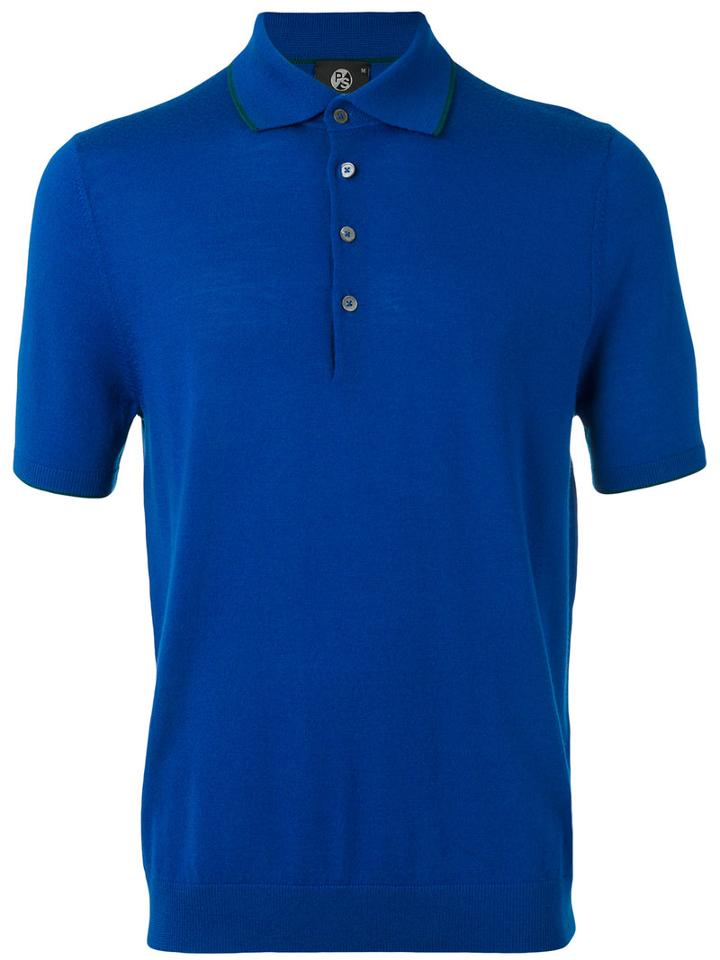Ps By Paul Smith Knitted Polo Shirt, Men's, Size: Xl, Blue, Merino