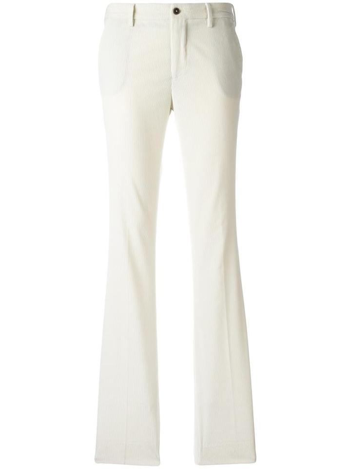 Pt01 Flared Trousers, Women's, Size: 36, White, Virgin Wool/spandex/elastane