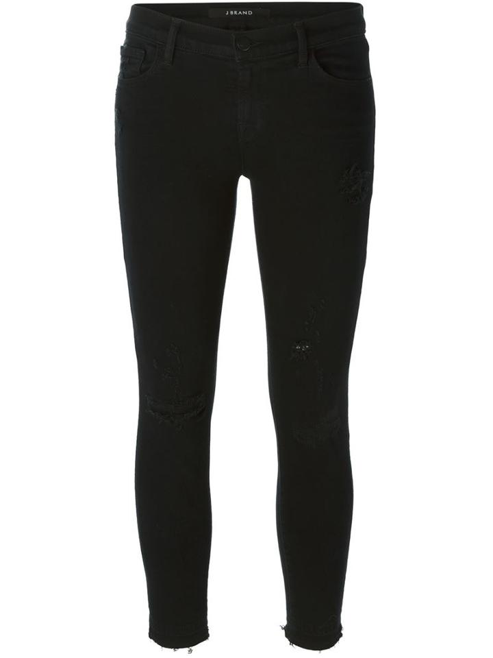 J Brand Cropped Skinny Jeans, Women's, Size: 30, Black, Cotton/lyocell/spandex/elastane
