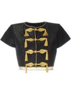 Yves Saint Laurent Vintage Army Style Cropped Jacket - Black